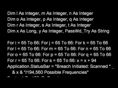 how to break vba password in excel