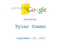 Authors@Google: Tyler Cowen