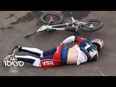American Connor Fields crashes on first turn of BMX semifinal run | Tokyo Olympics | NBC Sports