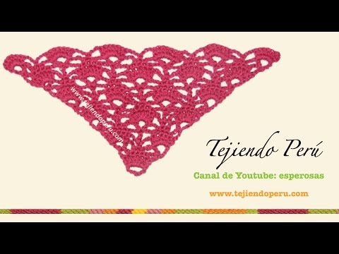 Punto triangular tejido a crochet