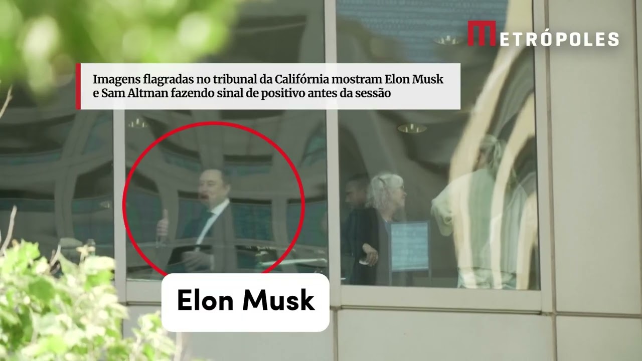 Elon Musk e Sam Altman fazem sinal de positivo em meio à disputa judicial
