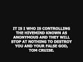 A MESSAGE FROM XENU TO SCIENTOLOGY