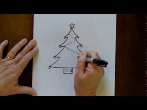 how to draw a christmas tree