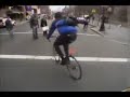 Racing through the streets of Manhattan on a bike
