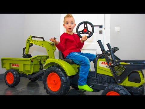Image of funny baby unboxing and assembling
