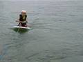 Philip rides the knee board for the first time ever!!