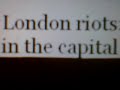 London Riots 2011 News story