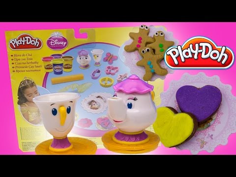 Play Doh Belle Magical Tea Party Toy Playset Disney Princess Beauty and the Beast play dough playdo