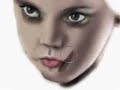 I drew this in about 4 hours in photoshop. I believe I'm getting better but who knows, I'm definitely getting faster. This is supposed to be Christina Ricci as Wednesday Addams, I can't really say if it looks like her, I spent too much time looking at it. Let me know. The song is 
