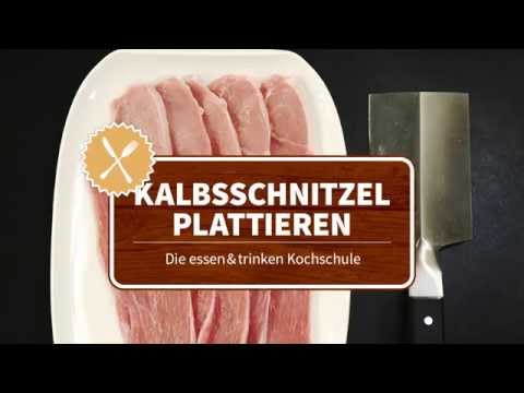 Kalbsschnitzel plattieren