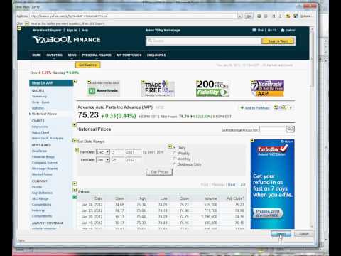 how to query yahoo finance