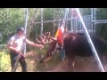Sergeant helps a Moose that is stuck in swingset.wmv