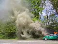 Brennendes Polizeiauto in Barmbek - 1.Mai 2008