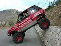 Shortened  Range Rover climbing a  wall