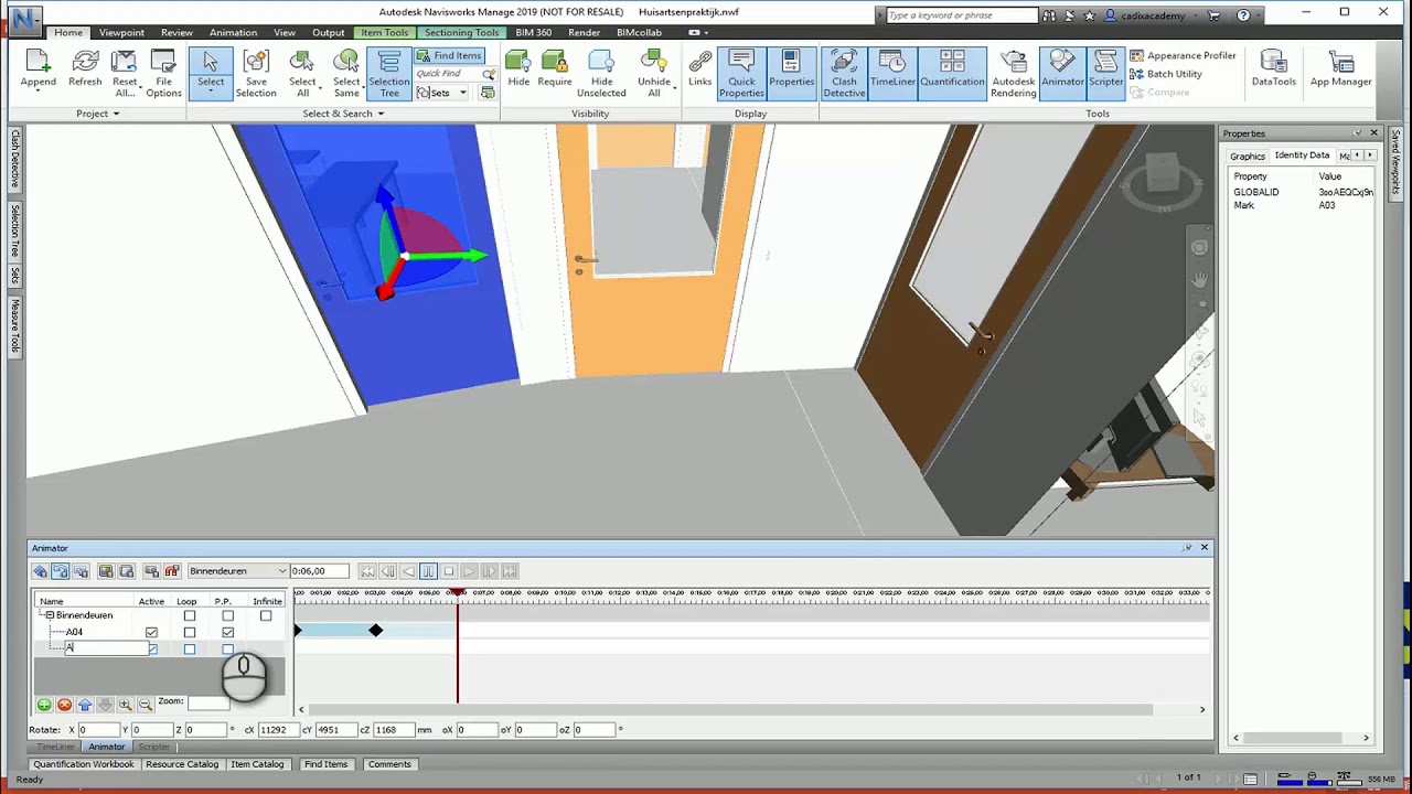 Objecten laten bewegen in Navisworks | Deel 1