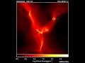 Simulation by SPH of the collapse and fragmentation of a molecular cloud presented in 
