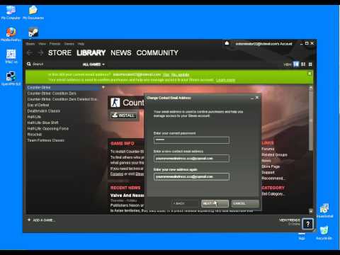 how to change email on steam