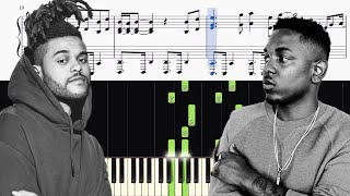 The Weeknd & Kendrick Lamar - Pray For Me - Piano Tutorial + SHEETS