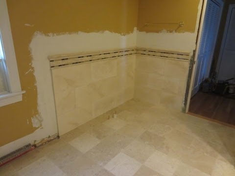 how to fit travertine wall tiles