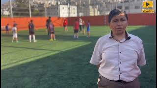 شاهد... ملعب تدريبي لأطفال وشباب مخيم العين فوق مقبرة المخيم.