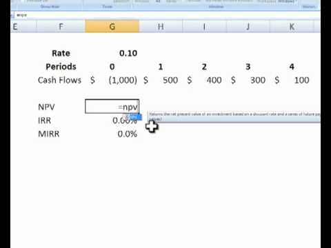 how to calculate irr in excel