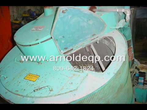 eirich - http://www.arnoldeqp.com/4024.aspx (1) - 1 - used Eirich Mixer, Model R-11, angle design, floor mounted base, carbon steel construction, 42 in. diameter bowl...