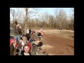 MUD TRUCKS PIT RACE, WRECKS & JUMPS - Red River Mud Bog!