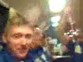 Warrington Wolves fans on bus in Perpignan