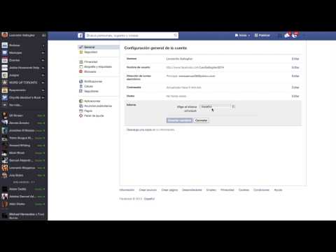how to i change the language on facebook