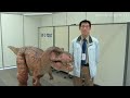 DigInfo-www.diginfo.tv Related Links: www.aist.go.jp www.aist.go.jp www.aist.go.jp Back from extinction, AIST have built a new Dinosaur Robot and let it loose upon the world. Built in 2005, the T-Rex stands at 1.5 meters tall, with a full length of 3.5 meters and a mass of 87 kg. The robot's top speed is 1.6 km/hr or almost one mile per hour Within the body their are four types of sensors; gyroscopic, accelaration, force senZsors in the feet, and a camera to take in data around it. To help ...