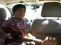 4 years old playing  guitar