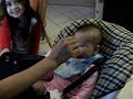 isabel tries sweet taters for the first time, before this all she has had was breast milk, and cereal with breast milk.