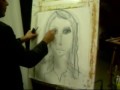 in this video dibasar is sketching a portrit in studio with the backround music of andr� manoukian