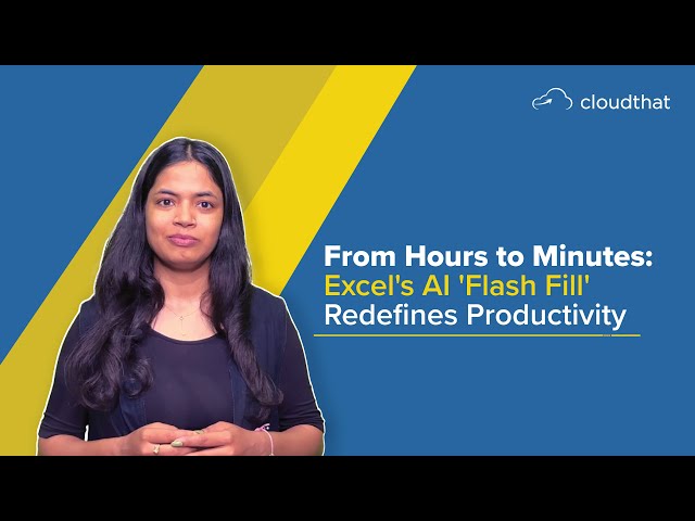 AI-driven features in Excel can completely transform the way you approach your tasks. One such feature that has reduced hours of tedious work to minutes is "Flash Fill." In this video, our Subject Matter Expert, Reshu Goyal, will guide you through this wonderful feature, demonstrating live use cases to simplify your work.

#ExcelSimplified #FlashFillAI #ProductivityBoost #DataManagement #EfficiencyTool #SimplifyTasks #ExcelSolutions #StreamlineWork #TimeSaver #DataMagic #DataAnalysis
#AIAssistance #WorkSmarter #TechSolutions #UserExperience #ExcelTips #DataAutomation #AIInnovation