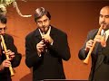 3 m�sics, 6 mans, 12 notes i 24 clarinets en un sol concert -
3 m�sicos, 6 manos, 12 notas y 24 clarinetes en el mismo concierto -
3 musicians, 6 hands, 12 notes & 24 clarinets in one concert -
carles riera, emili ferrando & albert gum� - i.m.c. granollers