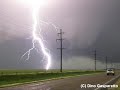 Tornadic supercells, north of Pampa, Texas on May 23, 2007