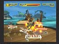 Hi folks, I got around to recording some footage for Ratchet  Clank Size Matters, the PS2 version. The game starts off by Ratchet and Clank relaxing at Jowai Resort on Pokitaru after the events of probably Ratchet Deadlocked. A girl comes to take pictures and wants Ratchet to do hero stuff so let's give her hero stuff, enjoy. Note: At 7:00 to 7:20 it starts to lag and go out of sync, I don't why it does that but thank god it only does that for that part. Copyright 2008 High Impact Games...