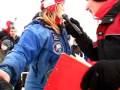 Første hundespann inn til Tana. Finnmarksløpet 2009