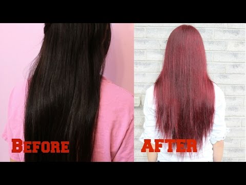 how to dye dyed black hair red