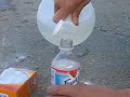 vinegar and baking soda in rocket in hand