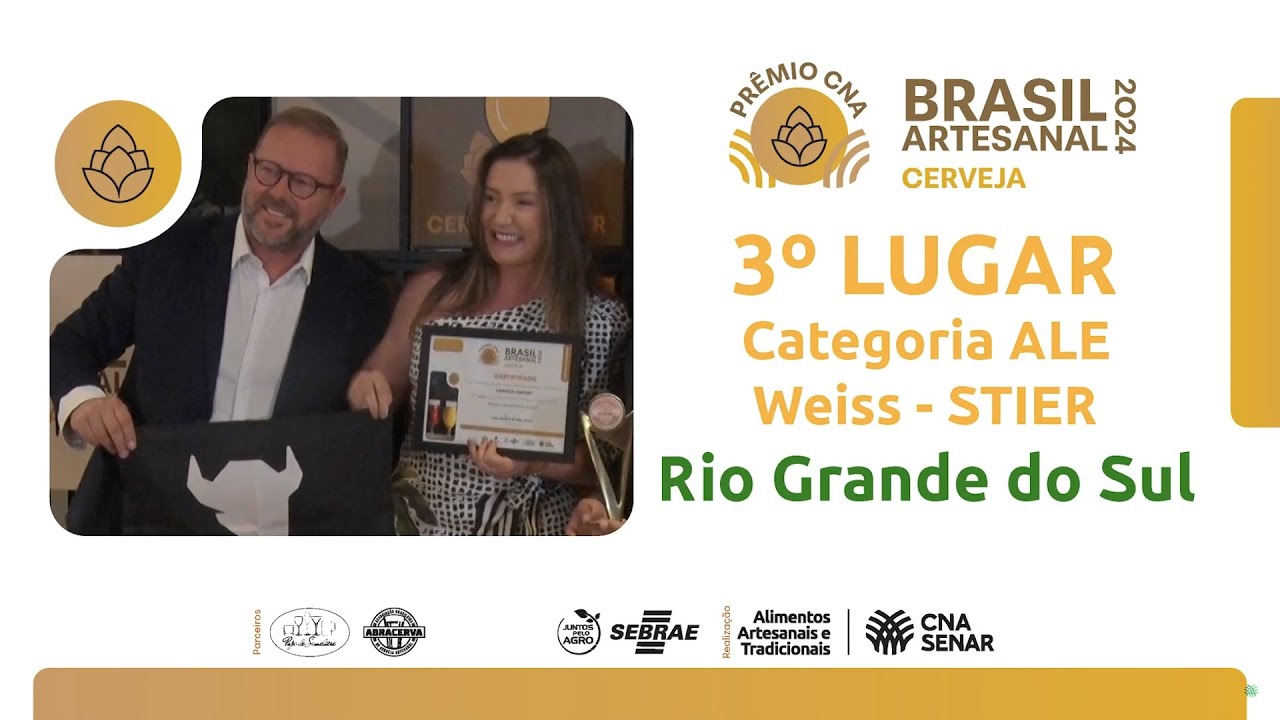 Weiss Stier - 3º Lugar Prêmio CNA Brasil Artesanal Cerveja ALE - Igrejinha (RS)