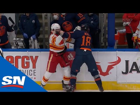 James Neal Takes Matthew Tkachuk Down With One Punch To End Lengthy Tilt