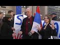 Serbian protest Brussels