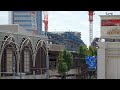 京浜急行本線（泉岳寺駅～新馬場駅間）連続立体交差事業／八ツ山跨線々路橋架け替え／品川駅の地平化および2面4線化／「品川駅街区地区」再開発の建設状況（2024年8月25日）