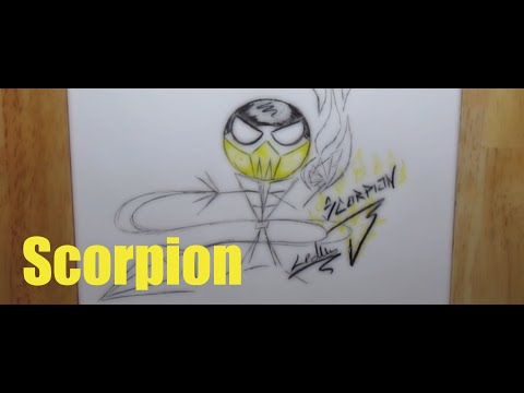 how to draw mk scorpion