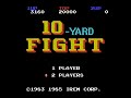 buy this game and more at www.pedrogames.com . based on the 1983 arcade game by irem, 10-yard fight is a basic top down view american football game. it has 5 levels of difficulty; high school, college, pro, playoffs, and super bowl. you begin the game as the offensive side. the ball is kicked to you and you start running up the field. you can throw the ball to one of the two running backs, or throw way across the field to your receiver. that is a risk, because the ball can be intercepted by the opposing team. you can also punt the ball and try for a field goal. 2 player mode puts player one as the offensive side and player 2 as the defensive side. 10-yard fight is a basic fun football game for your nes.