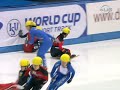 Crash happy speed skating race