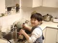 Jeromy (age:6)  doing dishes.2