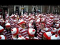 All Wally's are gathered around in Dublin on Merrion Square dancing together on the YMCA song. 18/06/2011 Street Performance World Championship Where's Wally World Record, Dublin, Ireland.