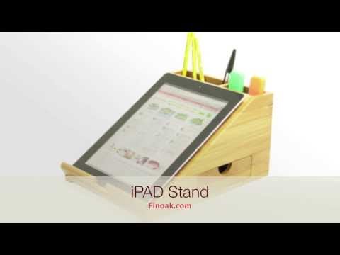 1044 - Bamboo iPad Stand, Desk Organiser